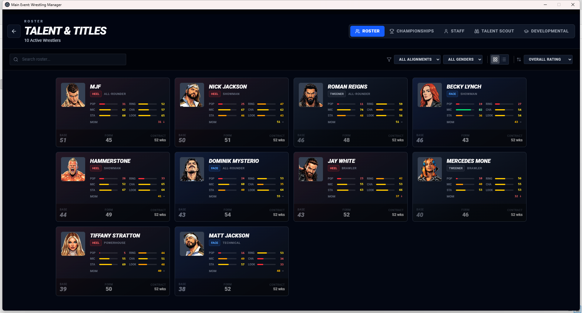 Main Event Wrestling Manager screenshot